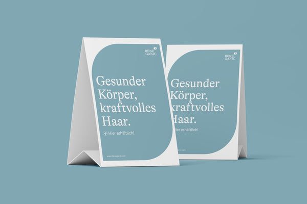 Présentoir de comptoir (corps sain, cheveux vigoureux)